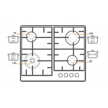 Газовая панель Fabiano FHGR 2744 VGHT Antracit A-19